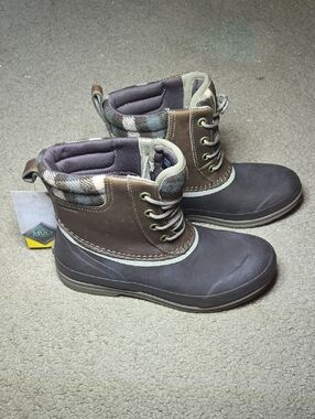 Muck Boot Co. Men's Brown Plaid-Trim Waterproof Lace-Up Boots